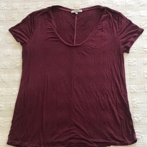 7 For All Mankind burgundy short sleeve tee